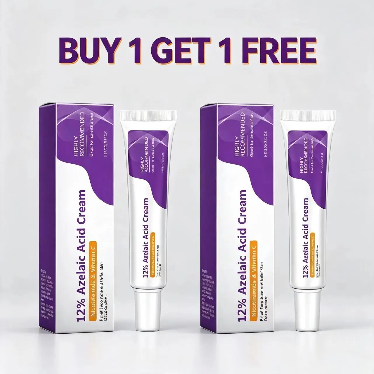 12% Azelaic Acid Facial Repair Cream (20g) - Buy 1 Get 1 Free Product, Niacinamide-Infused Moisturizer for Sensitive Skin, Redness Soothing, Reduces Acne