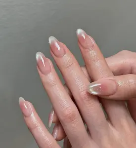 Ombre Cat Eye Glitter Press On Nails: Handmade Faux Acrylic Gel Nails