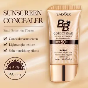 BB Sunscreen Cream with SPF 50+ | Full Coverage Tinted Moisturizer with Buildable Concealer Powder Foundation, Oil-Free, Hydrating & Matte Finish | Vegan, Cruelty-Free, for All Skin Types