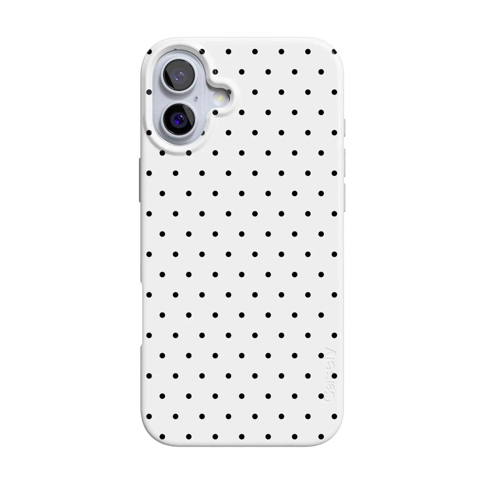 Casely iPhone 16 Case | On the Dot | Black Polka Dot | Compatible with MagSafe | Classic Ultra Thin Design