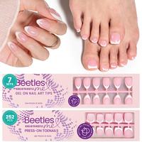 224 Pcs Pink Short Almond+252 Pcs  SquareToenail