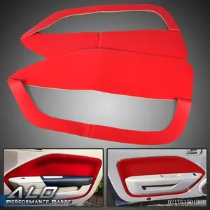Fit For 05-09 Ford Mustang Red Door Panel Insert Cards Synthetic Leather Cover
