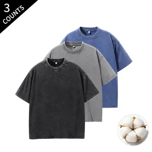3-Pack Men’s Oversized T-Shirts, Casual Crew Neck Short Sleeve Streetwear Tops