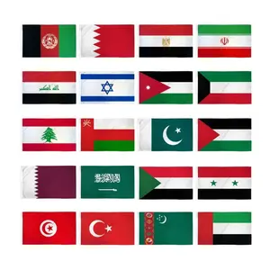 20-Piece Middle East Flags Set, 2x3ft Size, with Metal Grommets, for Home Supplies, Festive & Party Backdrops Banners