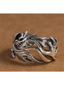Dragon Ring, Adjustable silver dragon ring, Medieval talisman, Mythological fantasy jewelry, power, wisdom, transformation, Vintage Rings Jewelry
