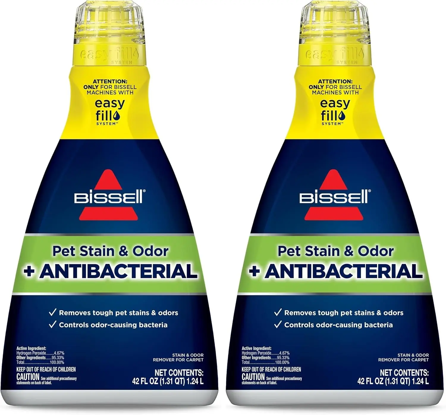 Bissell Pet Stain & Odor plus Antibacterial 2 in 1 Carpet Formula,(Pack of 2)