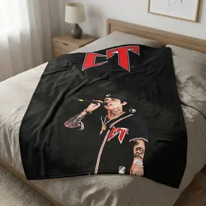 Super Soft Flannel Throw Blanket, Warm for Bed Sofa Chair, Versatile Use, Camping Essential, Natanael Canos Inspired Music Pattern