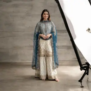 New Arrivals Fandy Silk Garara Set, Soft and Comfortable, with Net Dupatta
