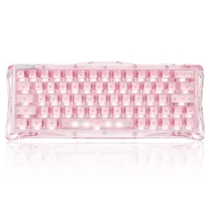 [New ARRIVAL]GravaStar Mercury V60 - Crystal Rose Magnetic Gaming Keyboard, Pink & Creamy, Rapid Trigger Keyboard with Hall Effect Switches,  Hot-Swappable, RGB - Crystal Rose