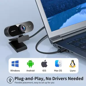 1080P HD Network Webcam with Microphone, Suitable for Meetings, Classrooms, Work, and Video Calls - Plug and Play USB Webcam for PC/Laptop, Usb Computer Webcam