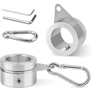 2 Pack  Alloy Flag Pole Rings, 360  Rotating Flagpole Flag Mounting Rings Spinning Flag Pole Kit with Carabiner for 0.75-1.00 Inch Diameter Flagpole (? 1 inch, )