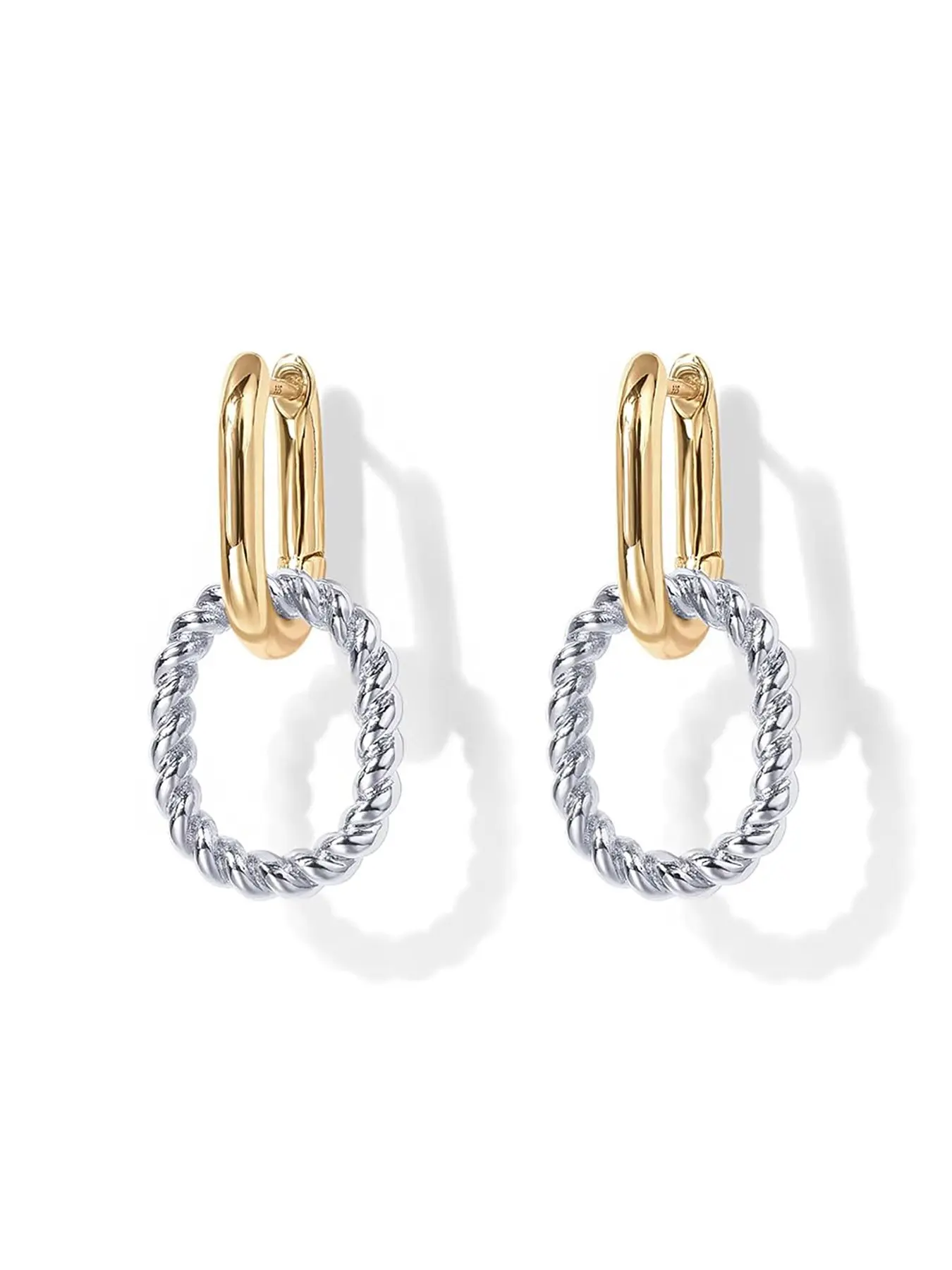 Fashion Convertible Paperclip Twist Bangle Earrings, Elegant Plain Stainless Steel Jewelry, Perfect Gift for All Seasons