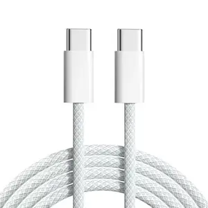 2M/6.56 Feet 60W Braided Charger Cable Type c to Type C for iPhone 15 60W Fast Charging Data Cable USB C Cable