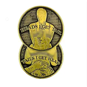 Heads I Get Tail Tails I Get Head Coin luckly Coin, Funny Prank Gifts,flip a Coin,toss Coin,Funny Coin,Copper  Co'i'n