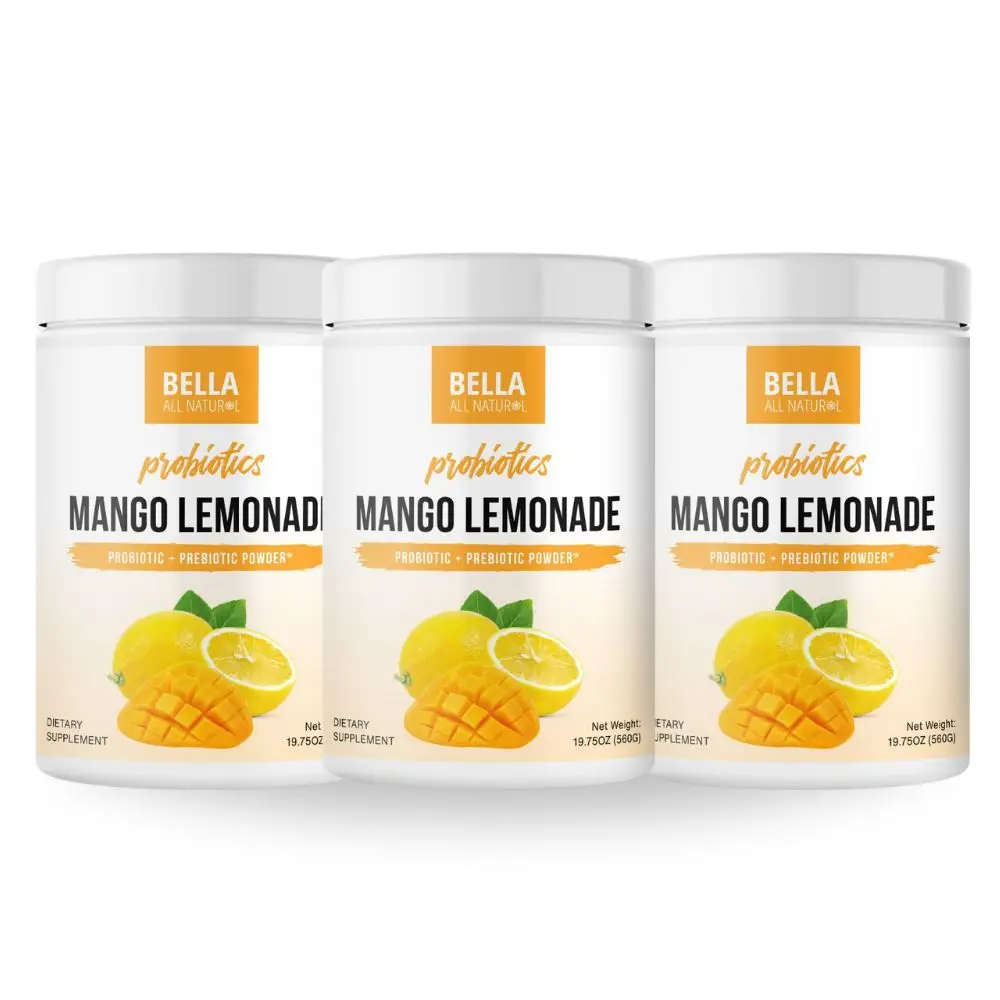 3 Pack Bella All Natural Probiotics Mango Iced Lemonade