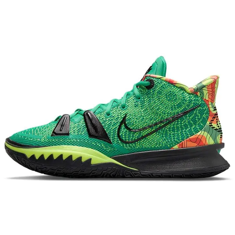 Men's & Women's Nike Kyrie 7 EP "Ky-D" Weatherman Mid-Top Fashionable Sports Basketball Shoes, Black & Green, with Cushioning, Traction, Support, Fashionable Sports Shoes