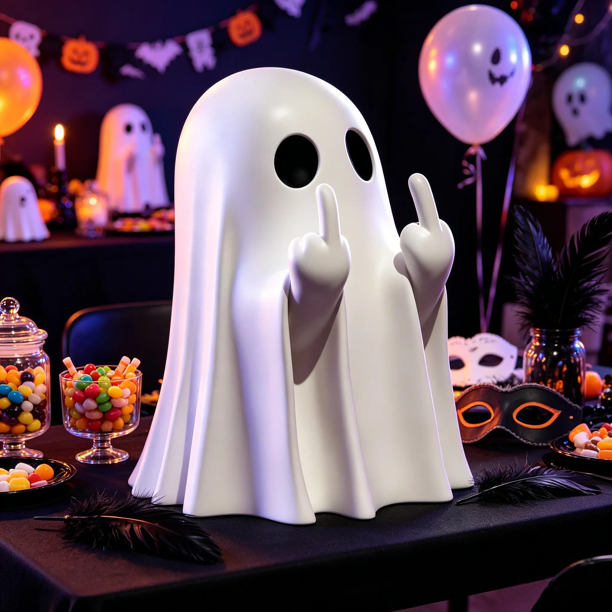 Spooky Resin Ghost Figurine – Middle Finger Design for Halloween Home & Outdoor Decor Spooky Resin Ghost Figurine – Middle Finger Design for Halloween Home & Outdoor Decor