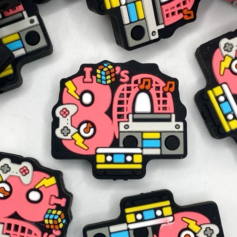 80’s Theme 2D Silicone Focal Bead (1 pc)