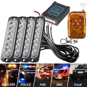 FCCEMC 24LED Wireless Car Strobe Emergency Signal Flash Warn Light 12-24V Trailer Automatic Diode Truck Modification Accessories Modify Strobe Light Kit
