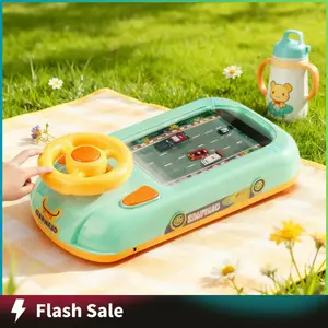 TK Racing Adventure Car Steering Wheel Toy for Kids Musical Driving Game Toddler Interactive Simulation Toy Educational Learning super fun Playpen Sensory wiggle car monster truck toys cars for kids wiggle car