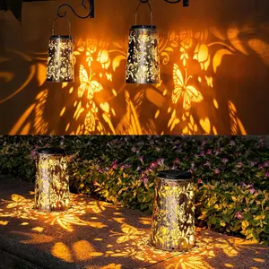 Solar Outdoor  Lanterns,  Decorative Table Lamps for Lawn, Pathway, Tree, Wall, Tabletop (4 Pack)