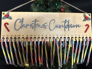 Christmas Countdown, Advent Calendar, Candy Cane Countdown, Christmas Home Decor, Holiday Decor, Countdown to Christmas