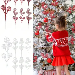 12-Pack Candy Rings, Christmas Tree Garland Decorations, Festive Scene Accessories, Holiday Atmosphere Enhancers