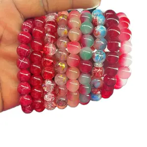 Women's Red Beaded Bracelet - Fashion Accessory for Clothes(1 per order not a set)