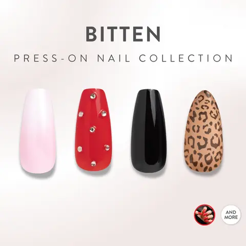Red Aspen Bitten Press On Nail Collection