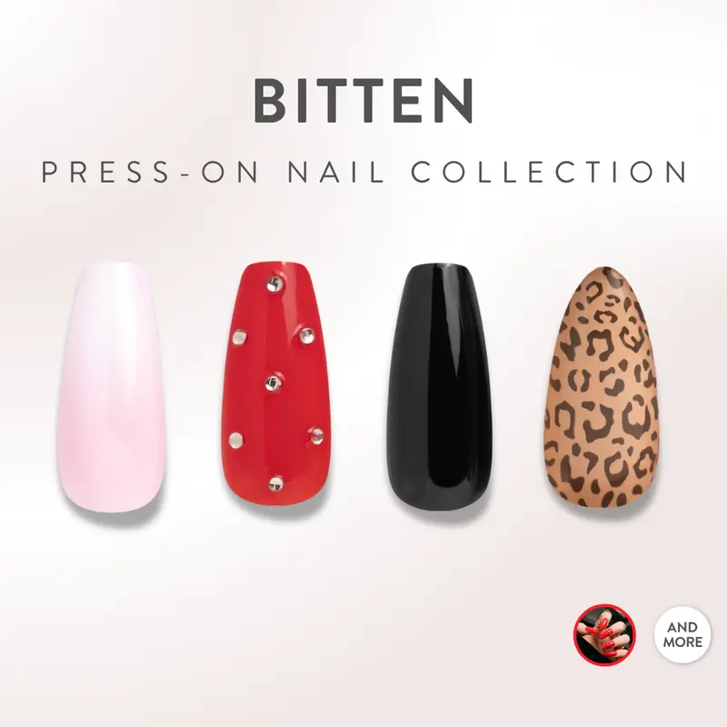 Red Aspen Bitten Press On Nail Collection