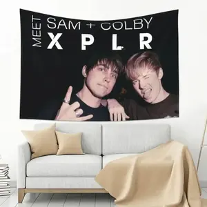 Stylish Sam & Colby Flag Wall Art Hanging,For Decorate Clubs Concerts Bars University Dormitories Living Rooms Bedrooms Decor Tapestry