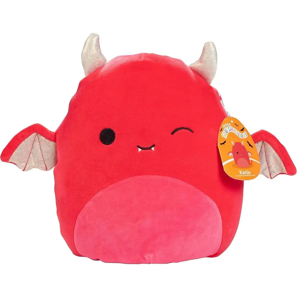 Squishmallows 10-Inch Halloween Karlie Red Devil Jazwares Plush Toy, Soft Stuffed Animal for Seasonal Gifts and Display, for Kids and Collectors