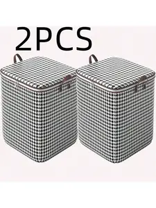 2 Pack 180L Storage Bins For Clothes, Non-Woven Zipper Storage Bag, Moving Quilt Storage Basket Travel Large Capacity Clothing Bag For Clothing, Blanket, Comforters, Bed Sheets, Pillows And Toys 27x19x19inch