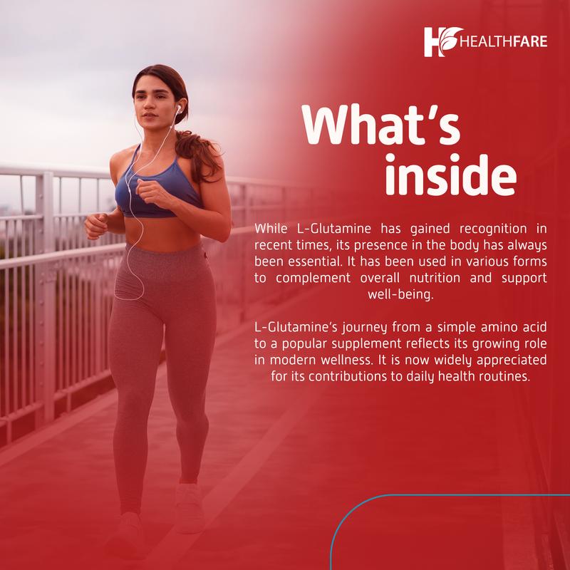 HealthFare L-Glutamine 1000mg Capsules | 240 Veg Capsules | Amino Acid Fuel for Gut & Muscle Health | Non-GMO | Gluten-Free | Support for Recovery & Wellness | Made in The USA