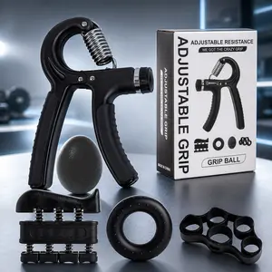 5-in-1 Grip Strength Trainer Kit Adjustable Hand Gripper  Finger Stretcher Finger Exerciser Grip Ring & Stress Ball strengthener