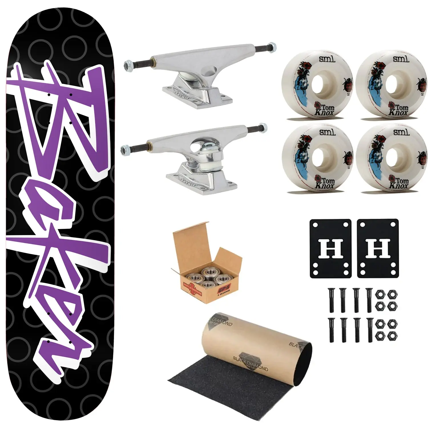 Baker Premium Complete Skateboard Reynolds Purple Pain 8.25" Ft. Krux/SML/Independent