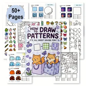 Beginner Drawing Practice Book, 50+ Pages Easy Step-By-Step Tracing, Art Therapy, Relieve Stress, Boost Creativity, Focus Improvement, Pattern Drawing