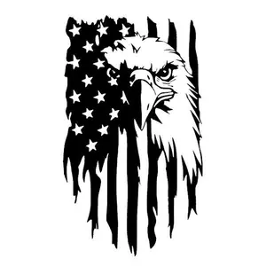American Flag Eagle Decal