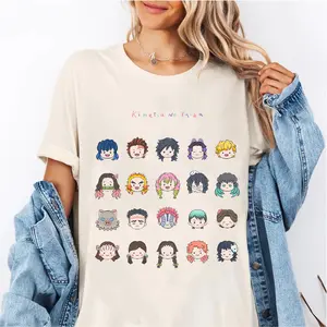 Retro Characters Demon Slayer T-Shirt, Dem0n Slayer Movie, Anime Kimetsu No Yaiba Shirt, Anime clothing, Anime Gift, Sweatshirt, Hoodie Fan Art, Gift For Fan Anime