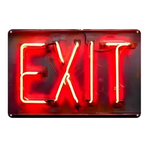 2D Flat,1PC,"Vintage Red 'Exit' Aluminum Wall Art - 8x12 Inch Metal Sign, Waterproof & Durable for Indoor/Outdoor Decor"