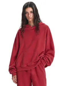 FDR Clody Soft Fleece Hoodie & Baggy Sweatpants Matching Set for Women & Men, Oversized Sweatsuit with Washed Fabric Pullover Hoodie and Lounge Jogger Pants, Streetwear Outfit Everyday Wear Minimalist Tops Heavyweight Fleeced Cotton Zipper Hoodie