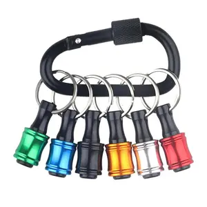 1/4 inch Quick Release Tool Bits Holder,Casual Hex Shank Drill Bit Storage Rod Extension Rod Metal Fun Keychain for Summer, QuickChange Drill Bit Electric Screwdriver Holder for Women & Men