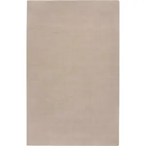 Brockton Solid Tan Hand Loomed Wool Area Rug