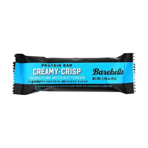 BAREBELLS Protein Bar - Creamy Vanilla Flavor, 55g - High Protein Snack, Low Sugar, Gluten-Free, Post-Workout Fuel