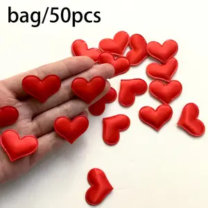 50 /1 Pack of Red Double-sided Love Ultrasonic Embossing Accessories DIY handmade headband hair accessories headdress belt shoes flower bag jewelry handmade decorative accessories.