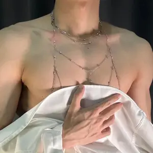 Men's Chest Chain Enhances Masculine Charm Sexy Body Chain For Rave Cosplay Clubwear Festival Outfits Versatile Stylish Accessory