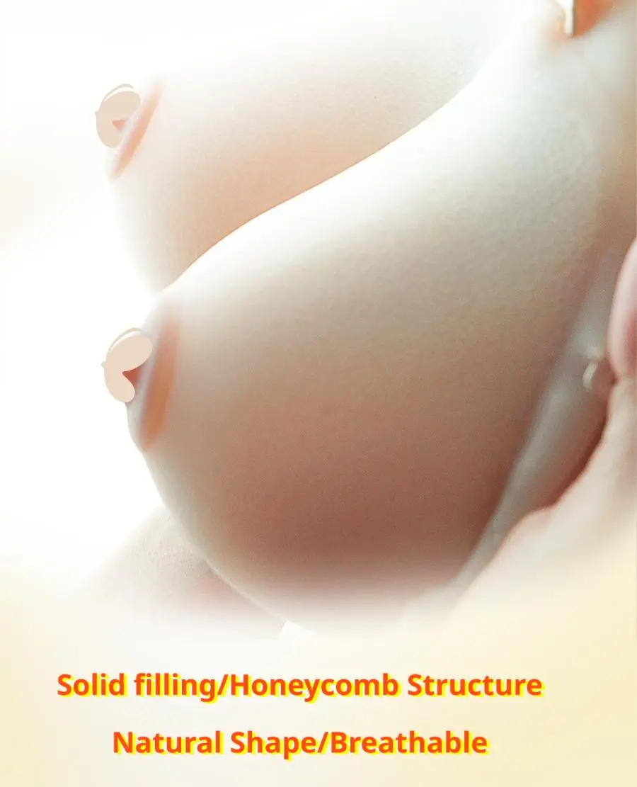 2026 New Material Upgraded Realistic Silicone Breast Forms, Breathable Honeycomb Pores, Solid Crossdressing Inserts, Lifelike Skin Texture & Feel, Great for Cosplay & Film Props