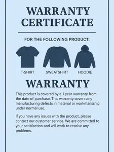 ONLINE WARRANTY CERTIFICATE FOR SHIRT''