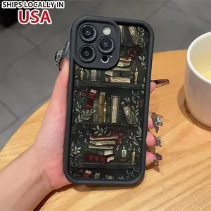 Book Pattern Phone Case, Anti-drop Shockproof Phone Protective Cover, Phone Accessory Compatible with iPhone 16 15 14 13 12 Pro Max