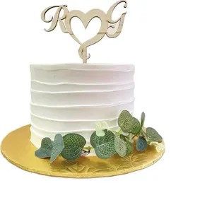 Wood Initials Cake Topper for Weddings and Engagements - Perfect for Party Decor